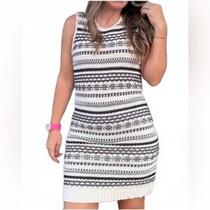 Baevely Knit‎ Sleeveless Bodycon Dress Bohemian Size Large Unlined Fair Isle NWT
